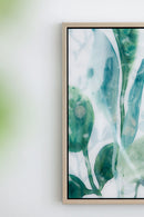 Framed Printed Acrylic Decorative Wall Art, Wall Decor For Living Room (Set of 2) - White / Green