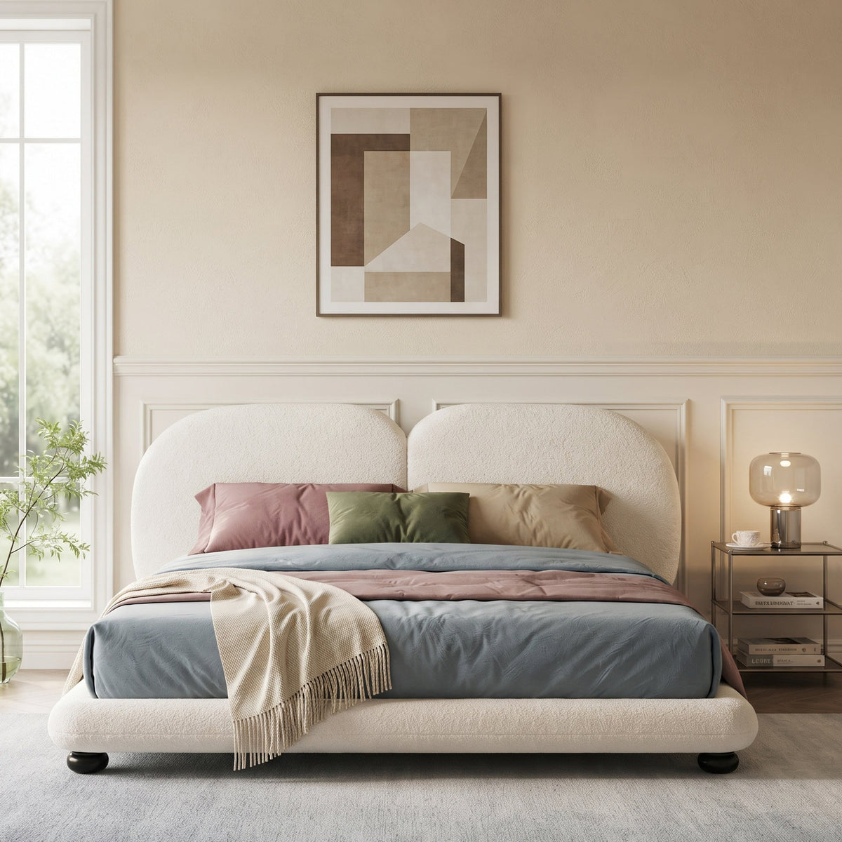 Extra Thick Upholstered Platform Bed Frame, photo 2 of 10