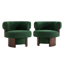 Modern 32" Wide Curved Sculptural Swivel Barrel Chairs - Set of 2 by HouseOfZazla