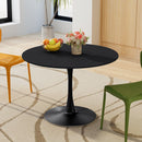 42.12" Modern Round Dining Table with Round MDF Table Top, Metal Base Dining Table, End Table Leisure Coffee Table