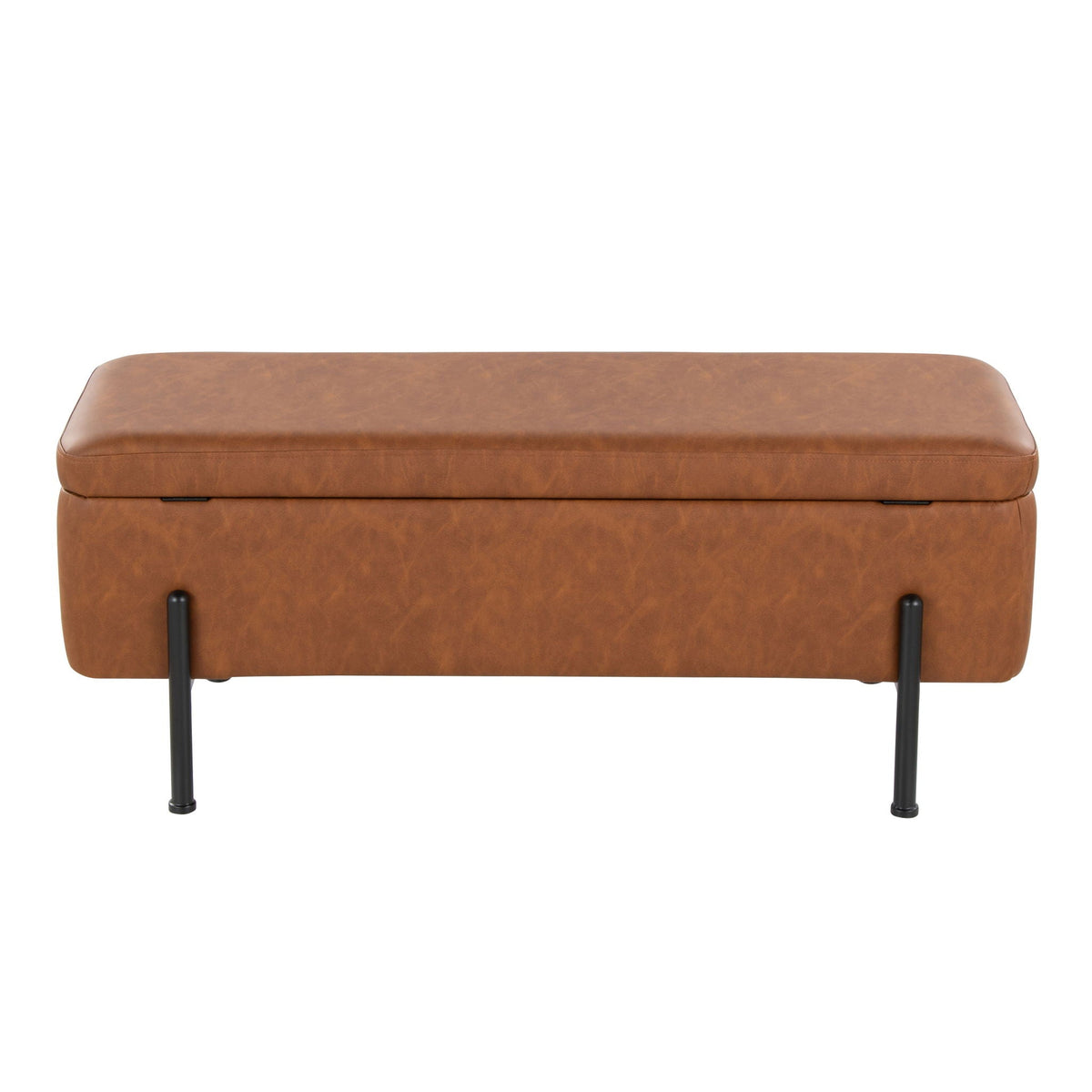 Daniella - Contemporary Storage Bench - Black / Camel, photo 5 of 5