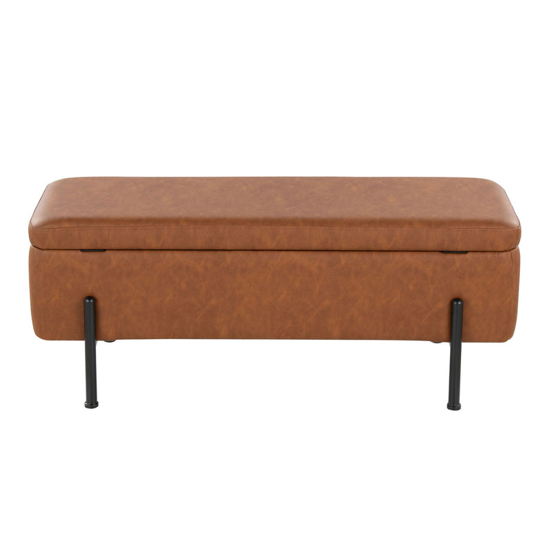 Daniella - Contemporary Storage Bench - Black / Camel, photo 5 of 5