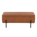 Daniella - Contemporary Storage Bench - Black / Camel by HouseOfZazla