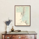 Vintage Map of Syros Island, Greece 1888