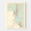 Vintage Map of Syros Island, Greece 1888