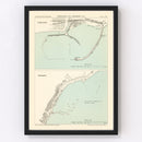Vintage Map of Tarragona, Spain 1888