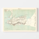 Vintage Map of Gibraltar, Spain 1888