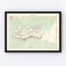 Vintage Map of Gibraltar, Spain 1888
