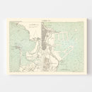 Vintage Map of Cadix, Spain 1888