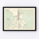 Vintage Map of Cadix, Spain 1888