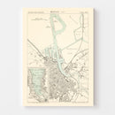 Vintage Map of Belfast, Ireland 1888