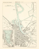 Vintage Map of Belfast, Ireland 1888