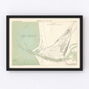 Vintage Map of Liepaja, Latvia 1879