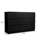 6 Drawer Dresser With Spacious Countertop And Concealed Handles by Unique Piece Furniture