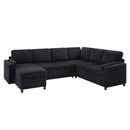 Convertible U-Shaped Sectional Sofa Bed With USB Ports And Storage by HouseOfZazla