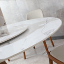 Round Dining Table 53" With Lazy Susan - Walnut / White by HouseOfZazla