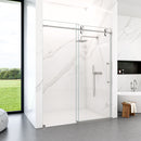 Frameless Single Sliding Shower Door With Clear Tempered Glass by HouseOfZazla