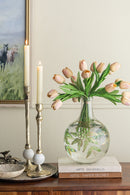 D7.9x11" Bulbous Clear Glass Vase with Slender Neck