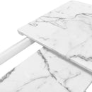 Rectangle Dining Table With Stretchable Top, X Shape Mdf Legs With Steel Base - White / Black by HouseOfZazla