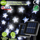 2Pcs Solar Powered String Lights 39.3FT 100LED Beads Fairy Star Lights IP65 Waterproof Decorative Garden Party Christmas Tree Stake Lamps w/ 8 Lightin
