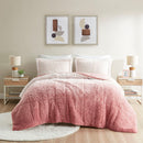 King/Cal King Ombre Shaggy Long Fur Comforter Mini Set