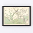 Vintage Map of Karachi, Pakistan 1888