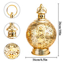 Metal Ramadan Lanterns 10" Gold Electric Candle Holders by JHY DESIGN
