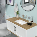 Modern Ceramic Rectangular Undermount Bathroom Sink With Overflow by HouseOfZazla
