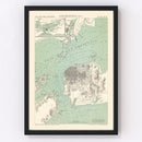 Vintage Map of San Francisco, California 1884