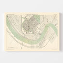 Vintage Map of New Orleans, Louisiana 1886