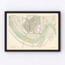 Vintage Map of New Orleans, Louisiana 1886