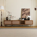 78" TV Stand With Ample Storage And Open Shelving - Walnut by HouseOfZazla