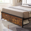 Modern Style Full Bed Drawers With Wheels Storage Solution - Brown / Black by HouseOfZazla