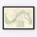 Vintage Map of Philadelphia, Pennsylvania 1885