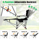 Reclining Camping Chair with Footrest – 4-Position Adjustable