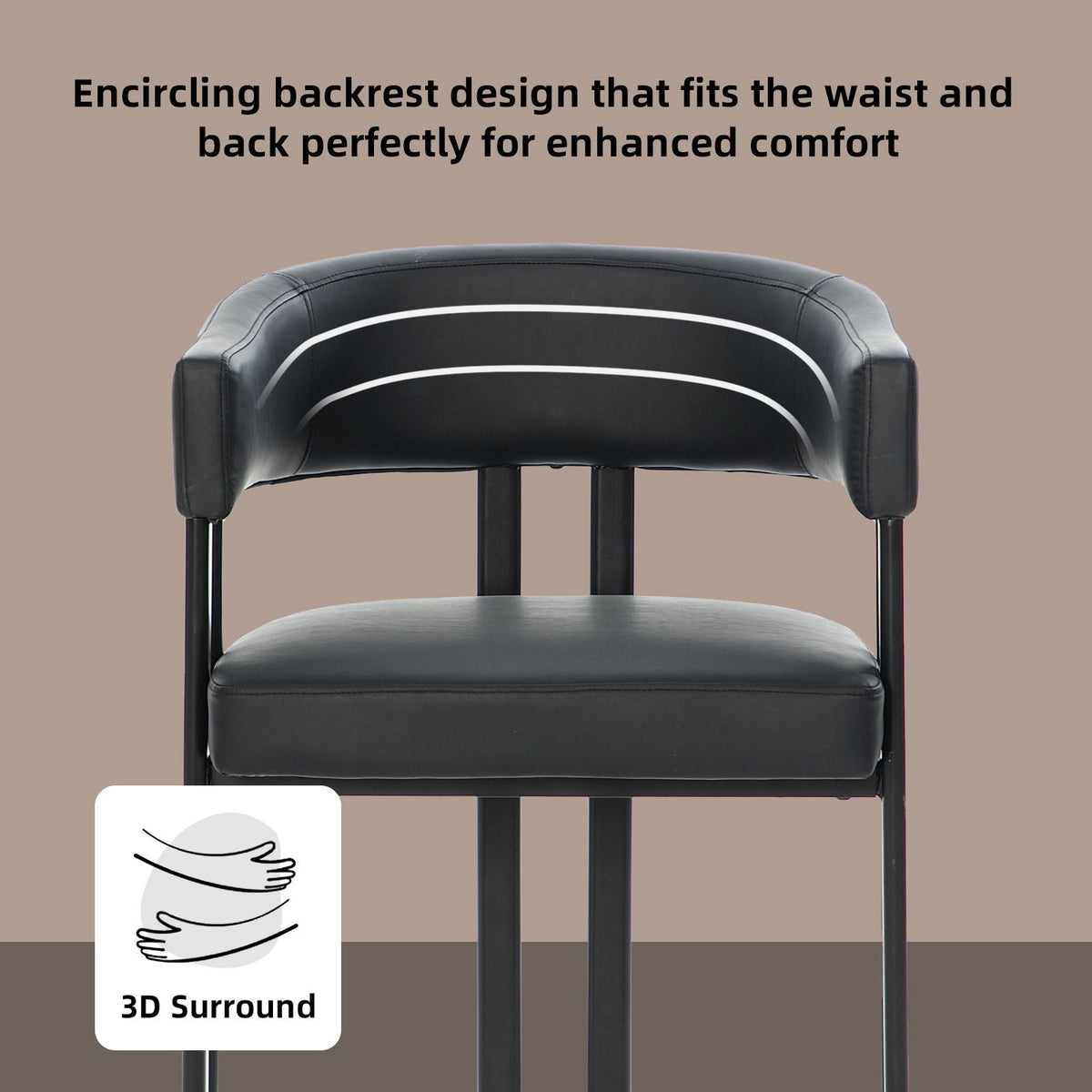 Modern Dining Upholstered Barrel Chair With Curved Back And Armrests, photo 14 of 23