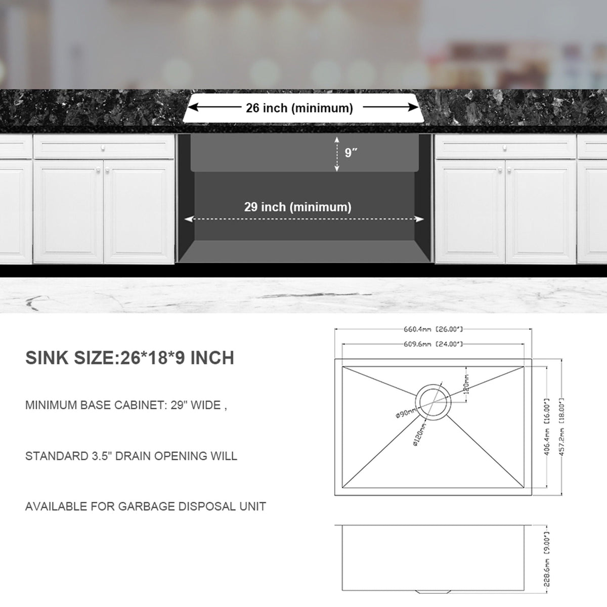 Undermount Stainless Steel Kitchen Sink, Deep Single Bowl Basin, photo 20 of 29