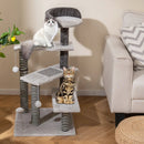 93 CM Tall Cat Tree Kitten Tower with Sisal and Jute Scratching Posts-Gray by LJGDeals