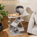 93 CM Tall Cat Tree Kitten Tower with Sisal and Jute Scratching Posts-Gray by LJGDeals