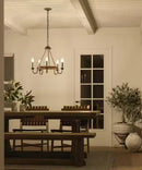 Barrett 22"W 5-Light Chandelier by Kichler Auburn Stain with Anvil Iron Finish by LampsUSA