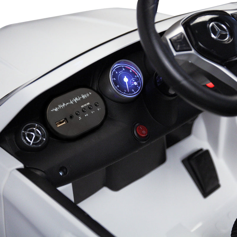 6V Mercedes Benz AMG Electric Vehicle, Kid Ride on Car with Parental Remote Control, MP3 Player Headlights Opening Doors, for Children 3-8, White