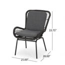 Outdoor Wicker Club Chair With Cushions (Set of 2)