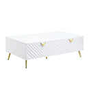 Gaines - High Gloss Coffee Table - White by HouseOfZazla