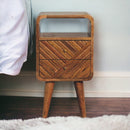 Lille - Mini Curved Nightstand - Oak by Unique Piece Furniture
