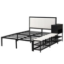 Platform Bed With 2 Tier Storage Shelves, Storage Cabinet by HouseOfZazla