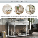 52"Modern and Contemporary Curved Console Table Sofa Table Entryway Table for Hallway Living Room Bedroom with 4 Drawers and 1 Shelf