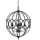 4 Light Metal Chandelier, Hanging Light Fixture With Adjustable Chain For Kitchen, Bulb Not Included - Black by HouseOfZazla