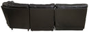 Como - 5 Piece Italian Leather Match Reclining Sectional