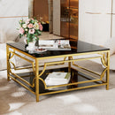 Square Glass Coffee Table in 33.5"