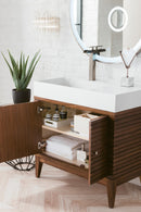 James Martin Linear 36" Single Bathroom Vanity, Mid-Century Walnut